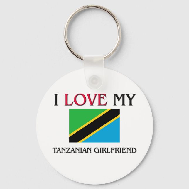 Porte-clés J'aime ma petite amie tanzanienne (Recto)