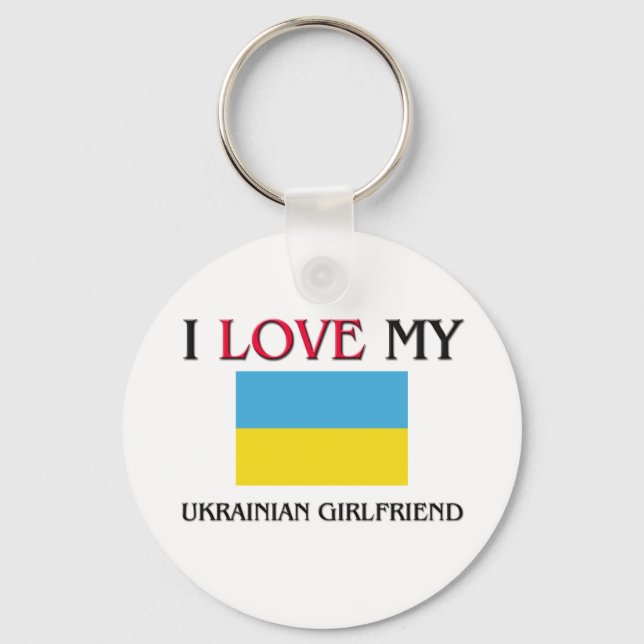 Porte-clés J'aime ma petite amie ukrainienne (Recto)