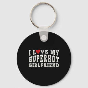 Porte-clés J'Aime Ma Super Hot Girlfriend Je Coeur Mon Superh