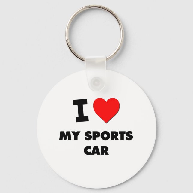 Porte-clés J'aime ma voiture de sport (Recto)