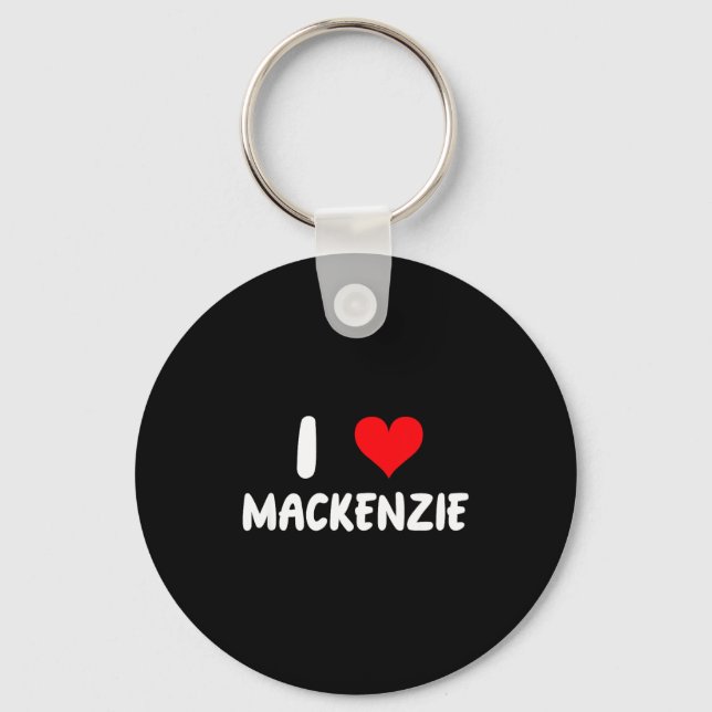 Porte-clés J'aime Mackenzie - Cœur - Nom  (Recto)