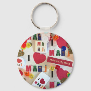 Porte-clés J'aime mah jongg porte - clé