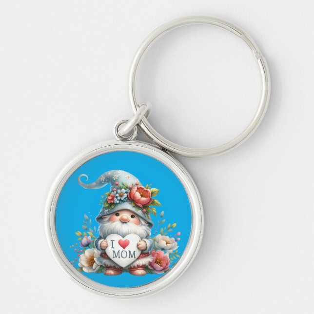 Porte-clés J'aime Maman Gnome (Devant)