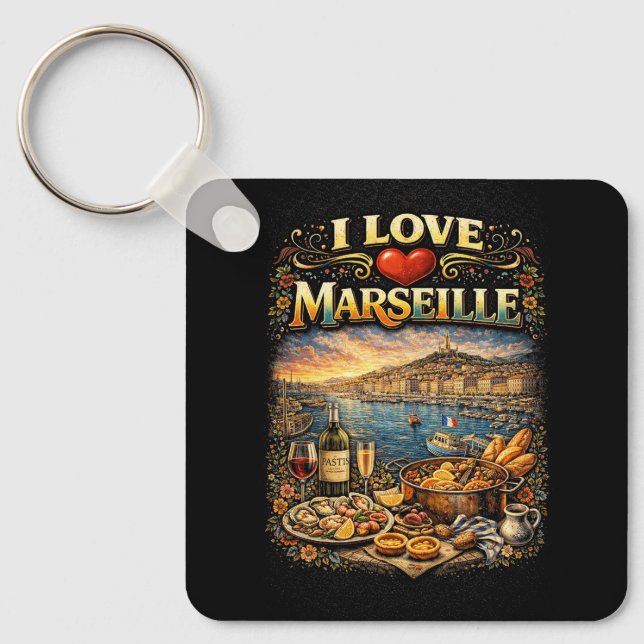 Porte-clés J'aime Marseille (Recto)