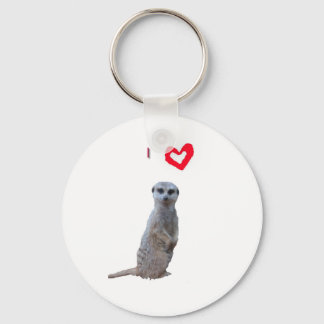 Porte-clés J'aime Meerkats