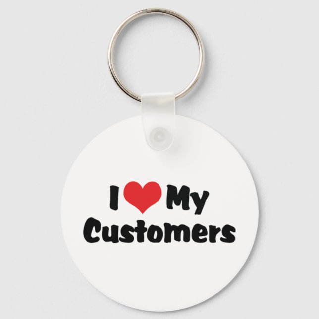 Porte-clés J'aime mes clients (Recto)