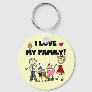 Porte-clés J'aime mes T-shirts et cadeaux de famille