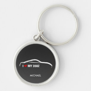 Porte-clés J'aime mon 350Z avec la fibre de carbone de faux