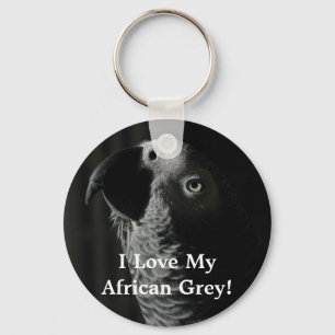 Porte-clés J'Aime Mon African Grey ! Porte - clé de perroquet