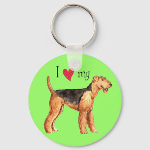 Porte-clés J'aime mon Airedale