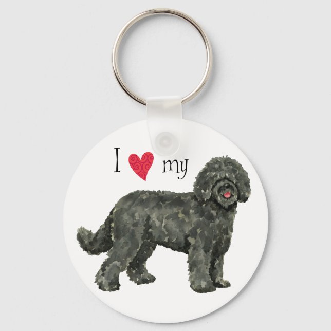 Porte-clés J'aime mon Barbet (Recto)