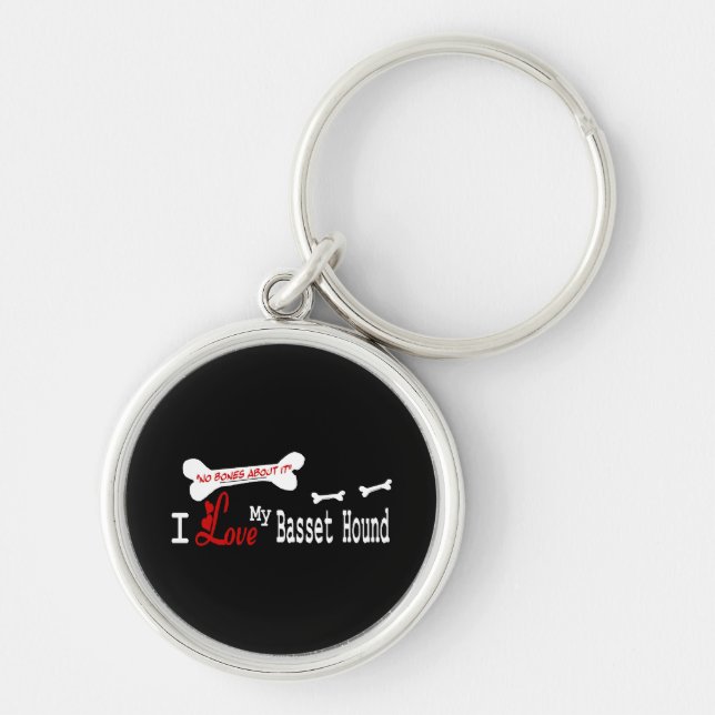 Porte-clés J'Aime Mon Basset Hound (Devant)