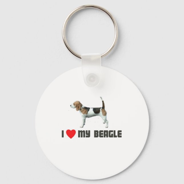Porte-clés J'aime mon Beagle (Recto)