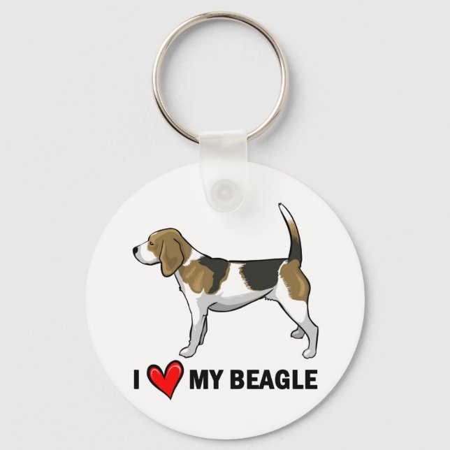 Porte-clés J'aime mon Beagle (Recto)