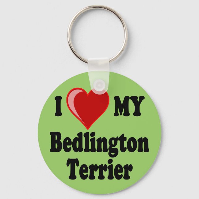 Porte-clés J'Aime Mon Bedlington Terrier Dog (Recto)