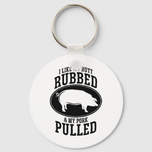 Porte-clés J'Aime Mon Beurre Et Mon Porc Tiré Bbq