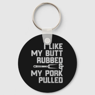 Porte-clés J'Aime Mon Bouton Brouillé Et Amme; Mon Porc Tiré 