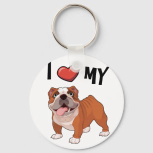Porte-clés J'aime mon Bulldog