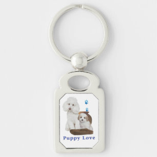 Porte-clés J'aime mon caniche