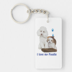 Porte-clés J'aime mon caniche