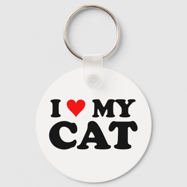 Porte-clés J'aime mon chat (Recto)