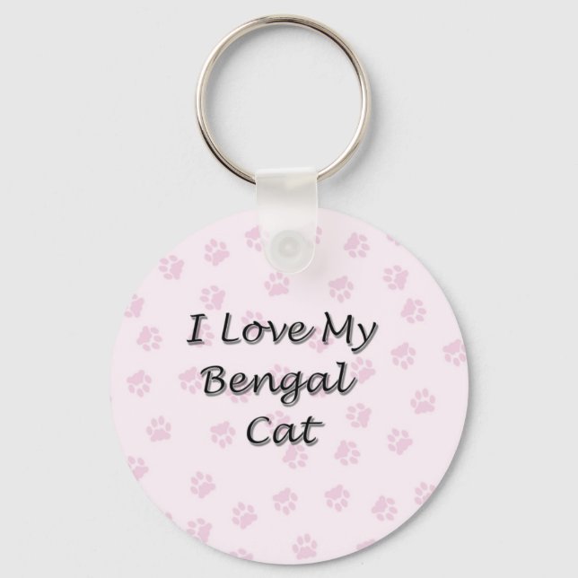 Porte-clés J'Aime Mon Chat Du Bengale (Recto)