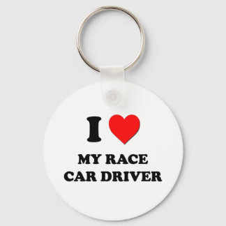 Porte-clés J'aime mon chauffeur de voiture de course