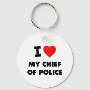 Porte-clés J'aime mon chef de police