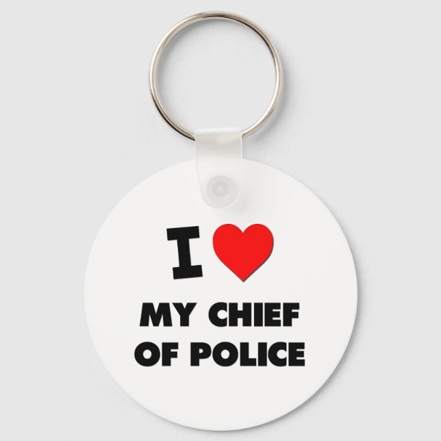 Porte-clés J'Aime Mon Chef De Police (Recto)