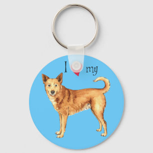 Porte-clés J'aime mon chien canadien