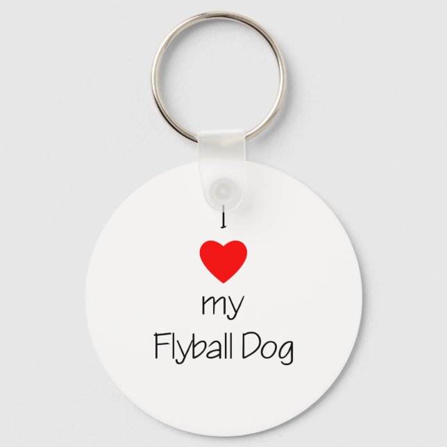 Porte-clés J'Aime Mon Chien De Flyball (Recto)