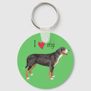 Porte-clés J'aime mon chien de montagne suisse