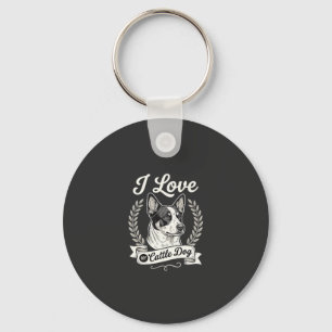 Porte-clés J'aime mon chien de troupeau vintage amateur de ch