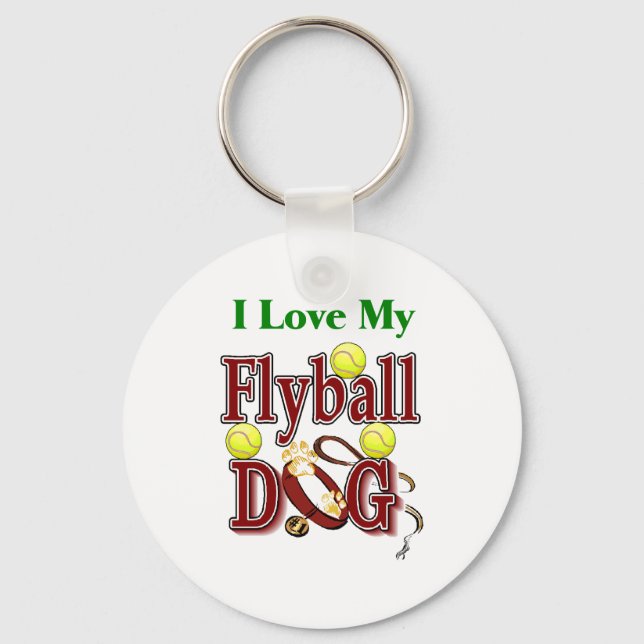 Porte-clés J'aime mon chien de volyball (Recto)