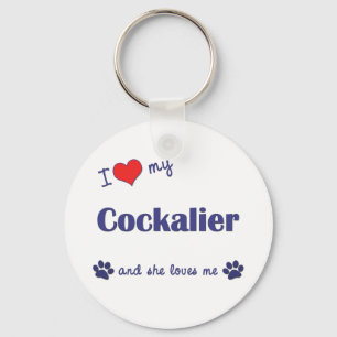 Porte-clés J'aime mon Cockalier (le chien femelle)