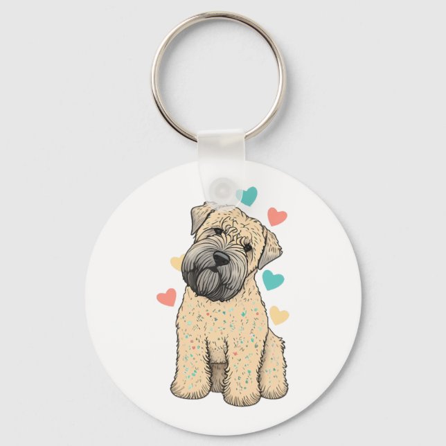 Porte-clés J'Aime Mon Coeur De Chien Faisant Du Terrier Doux (Recto)