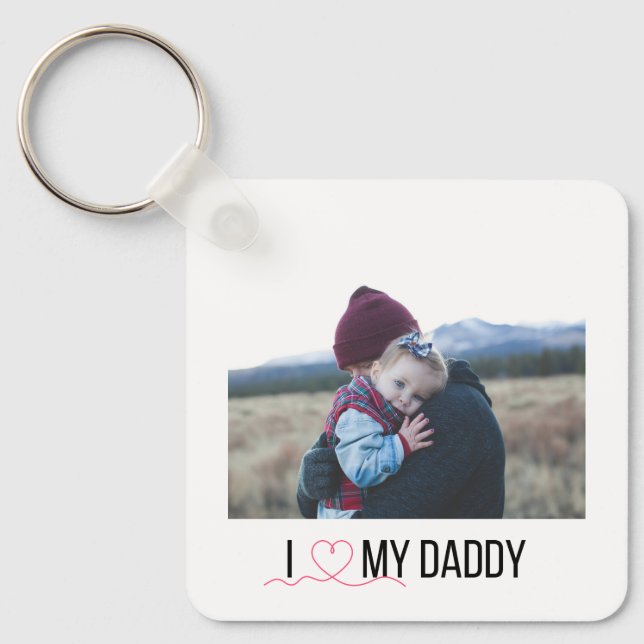 PORTE-CLÉS J'AIME MON DADDY PORTE - CLÉ 2 PHOTO PERSONNALISÉE (Recto)