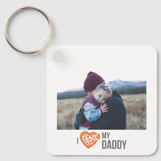 PORTE-CLÉS J'AIME MON DADDY PORTE - CLÉ 2 PHOTO PERSONNALISÉE (Recto)