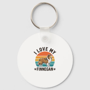 Porte-clés J'aime mon design de t-shirt avec le nom Finnegan