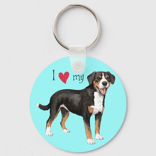 Porte-clés J'aime mon Entlebucher (Recto)