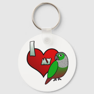 Porte-clés J'aime mon gâteau vert à la peau