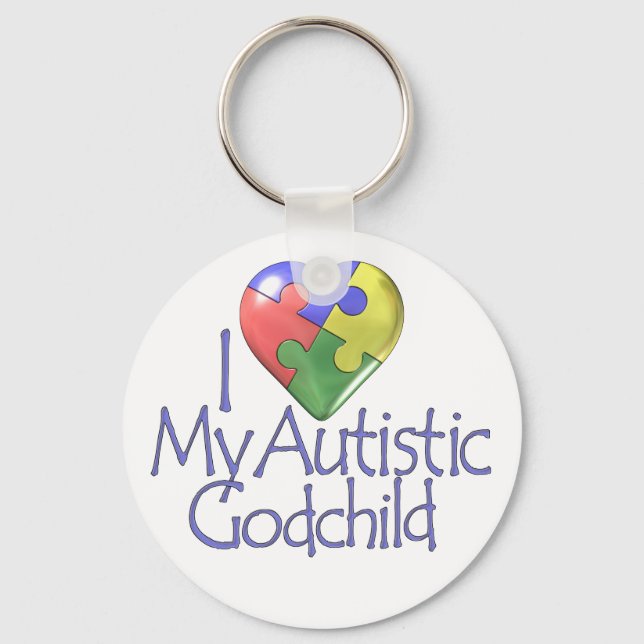 Porte-clés J'Aime Mon Godchild Autiste (Recto)