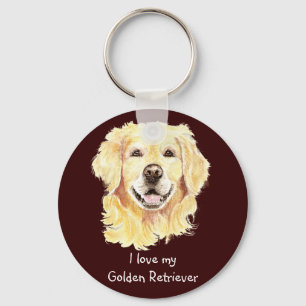 Porte-clés J'aime mon Golden Retriever, chien, animal de comp