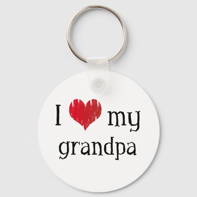 Porte-clés J'aime mon grand-père (Recto)