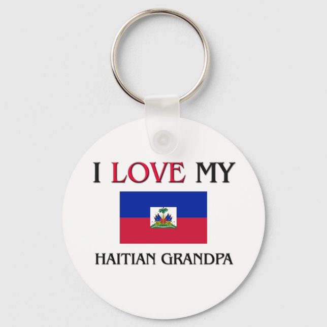 Porte-clés J'aime mon grand-père haïtien (Recto)