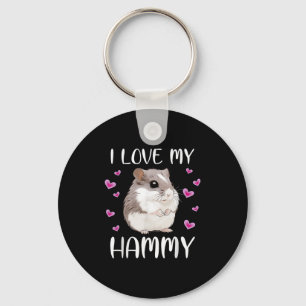 Porte-clés J'Aime Mon Hammy Cute Chinois Nain Hamster Pet Pro