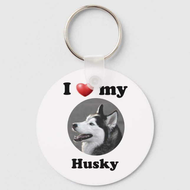Porte-clés J'Aime Mon Husky (Recto)