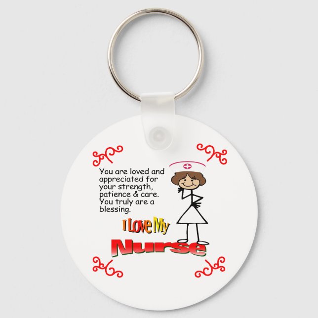 Porte-clés J'aime mon infirmière (Recto)