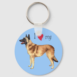Porte-clés J'aime mon Malinois belge