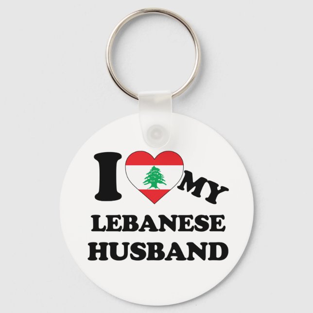 Porte-clés J'aime mon mari libanais (Recto)